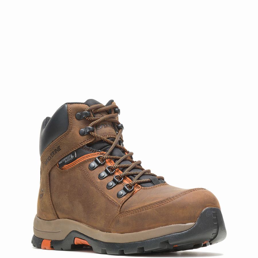 Dark Brown Wolverine Grayson Steel Toe Men Work Boots | HIW9218OD