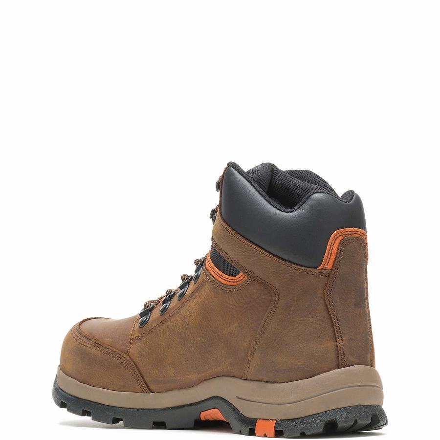 Dark Brown Wolverine Grayson Steel Toe Men Work Boots | HIW9218OD