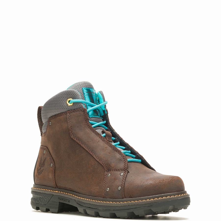 Dark Brown Wolverine Halo Spartan Men Work Boots | VMA1879QB