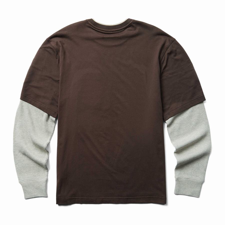 Dark Brown Wolverine Miter II Tee Men T Shirts | NZI2186ZU