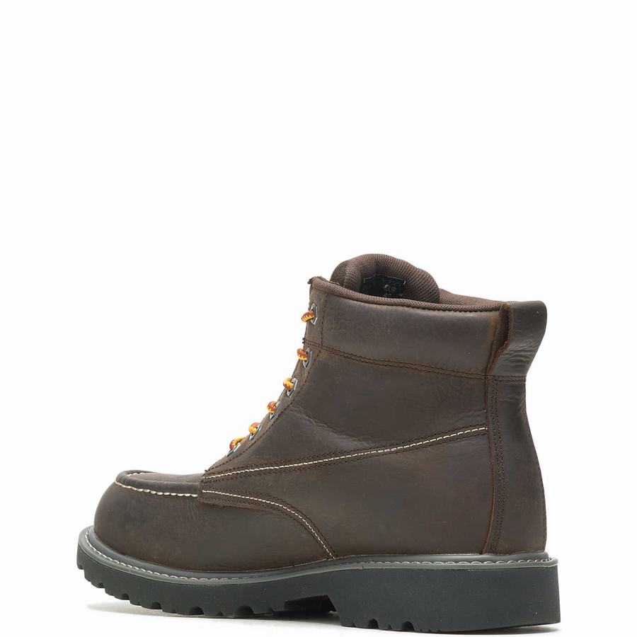 Dark Coffee Wolverine Floorhand Moc Toe 6” Men Work Boots | HTM2164UW