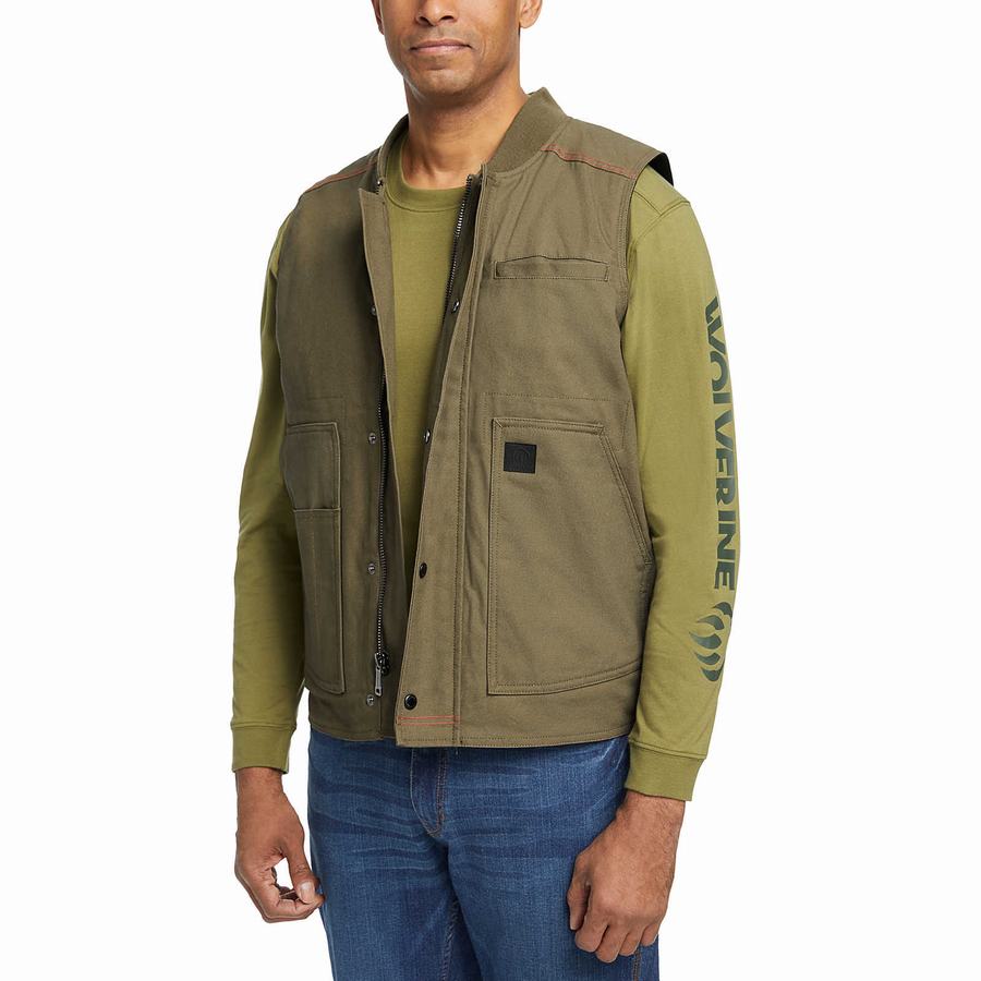 Dark Green Wolverine Guardian Cotton™ Work Men Vest | XUC7681AY