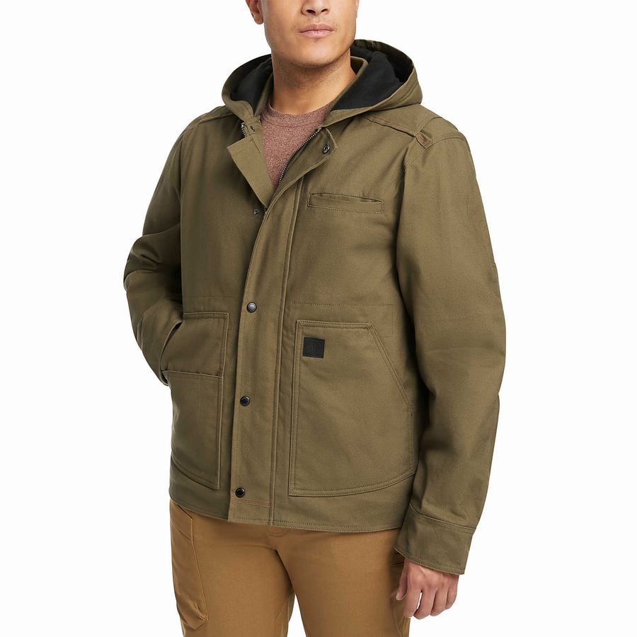 Dark Green Wolverine Guardian Cotton™ Work Men Jackets | MYR4628YB