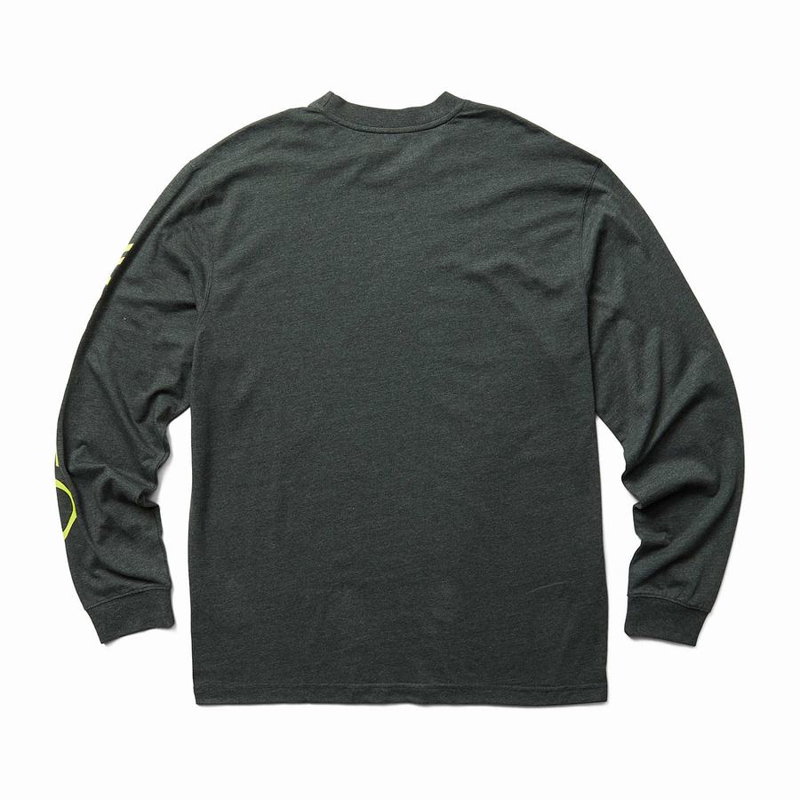 Dark Grey Wolverine Graphic Long Sleeve - Sleeve Logo Men T Shirts | MDF8636SW