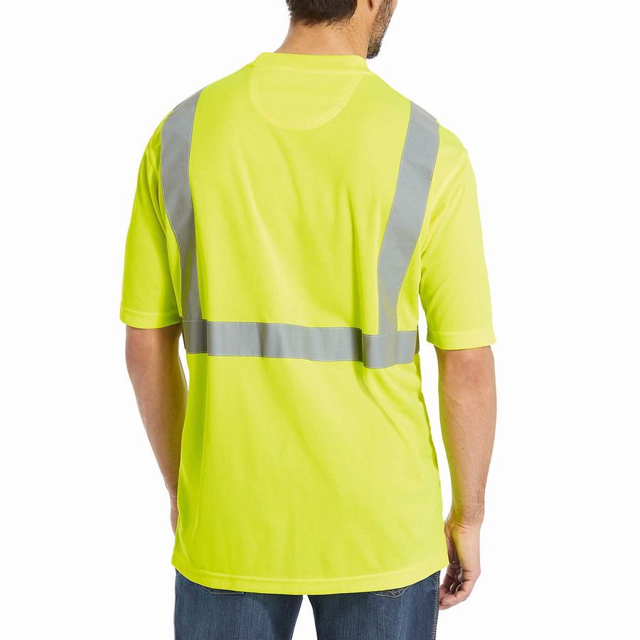 Green Wolverine Caution Short Sleeve Tee - Packaged Men T Shirts | MQC6579KS