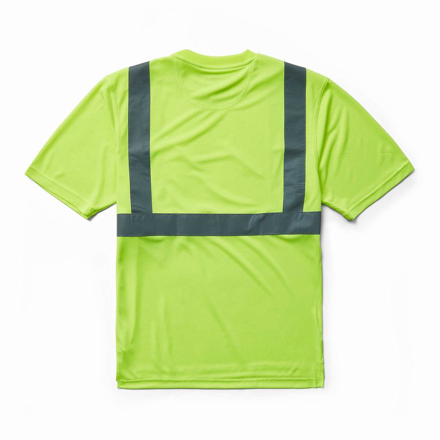 Green Wolverine Caution Short Sleeve Tee - Packaged Men T Shirts | MQC6579KS