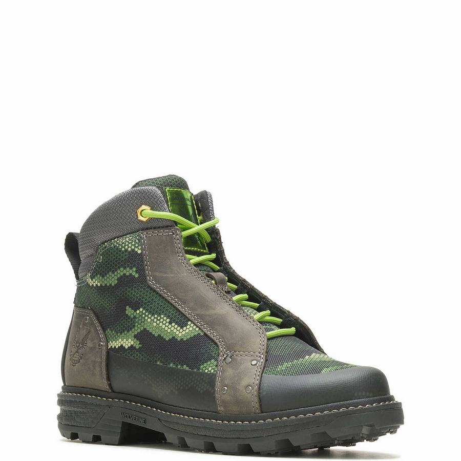 Green Wolverine Halo Spartan Men Work Boots | DKA4253QH