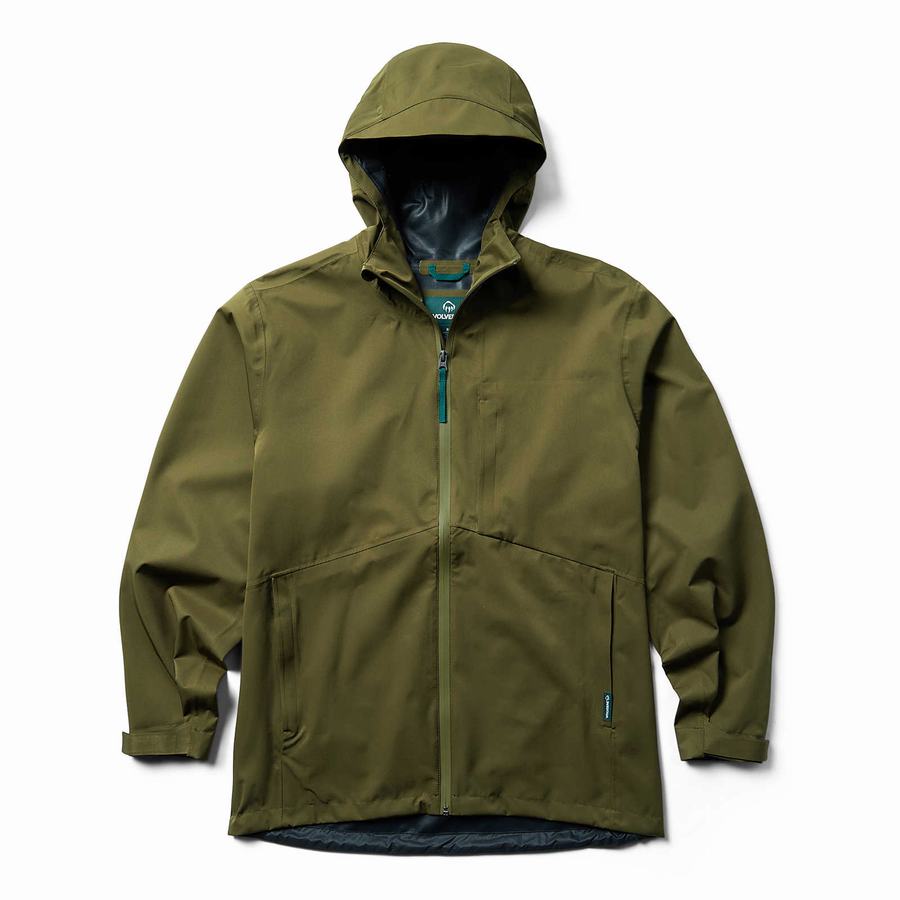 Green Wolverine Torrent 2.5L Rain Shell Men Jackets | VLE854ML