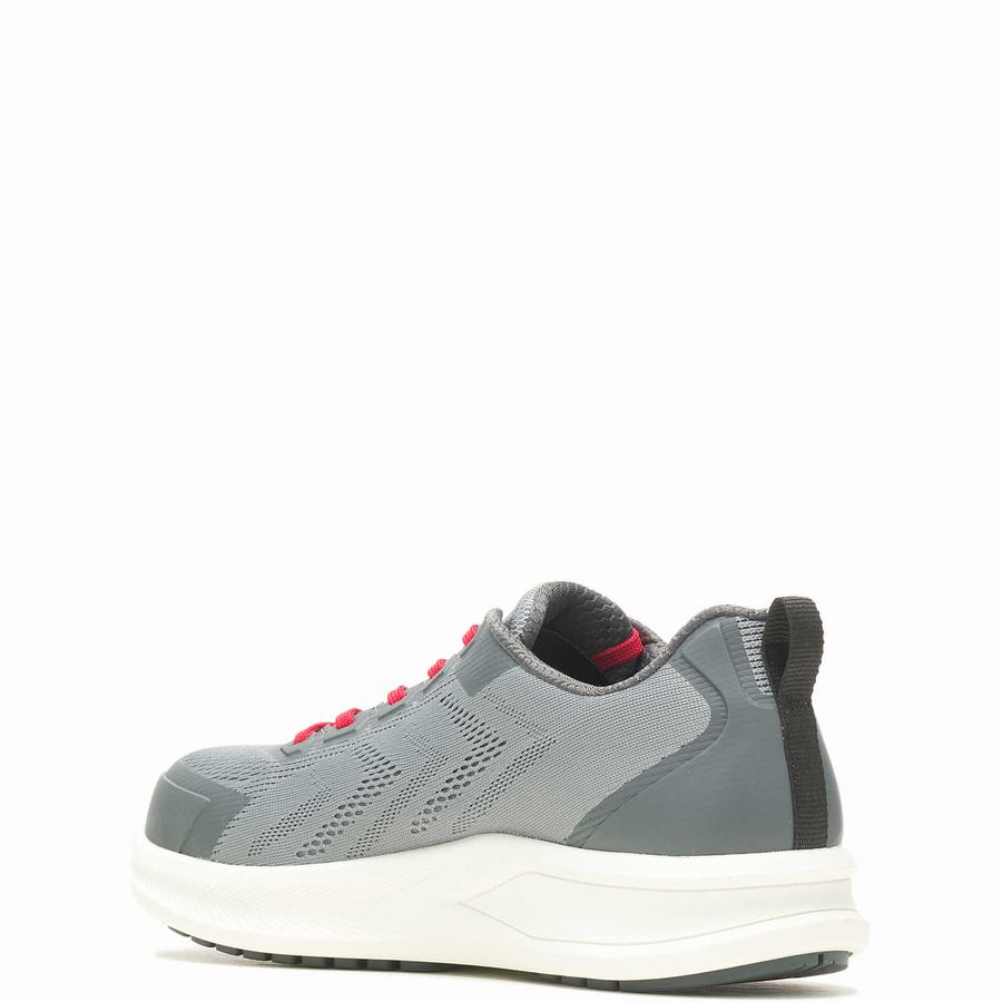 Grey Red Wolverine Bolt DuraShocks® Knit CarbonMax® Men Work Shoes | LYO7678VX