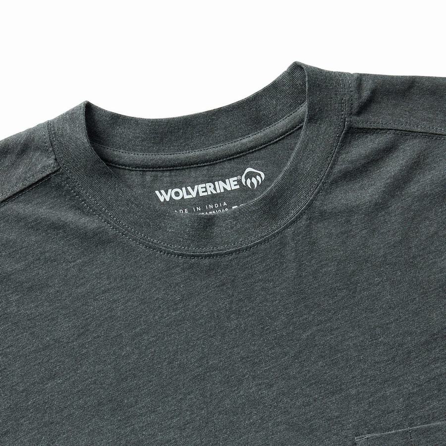 Grey Wolverine Classic Short Sleeve Pocket Tee Men T Shirts | KKF10035UA