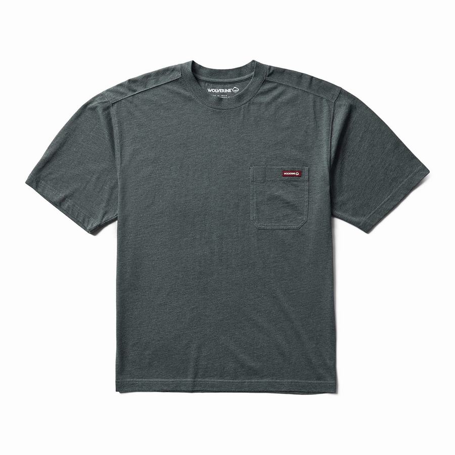 Grey Wolverine Classic Short Sleeve Pocket Tee Men T Shirts | KKF10035UA