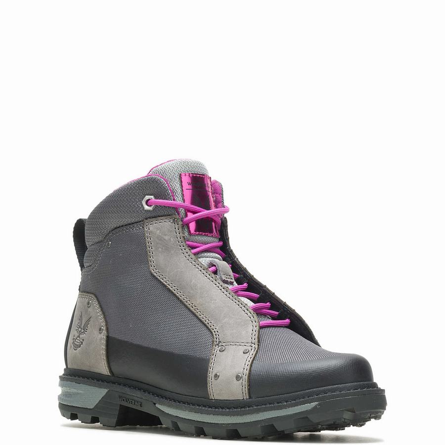 Grey Wolverine Halo Spartan Women Work Boots | OLE8534ZC