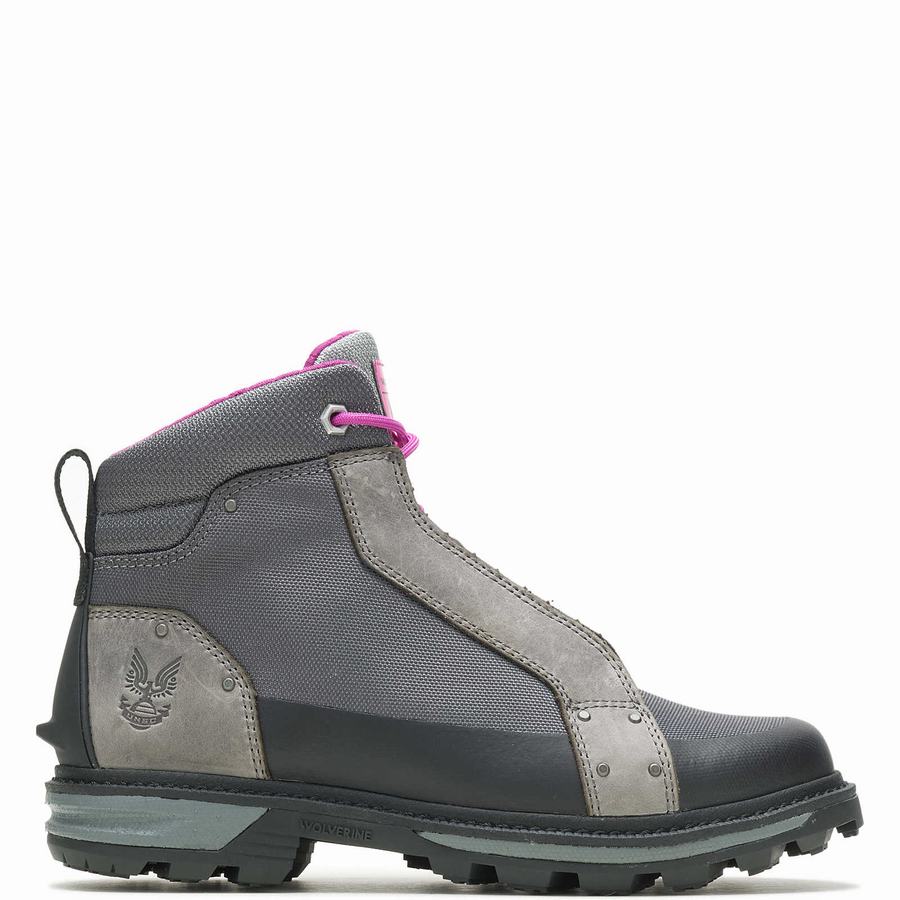 Grey Wolverine Halo Spartan Women Work Boots | OLE8534ZC