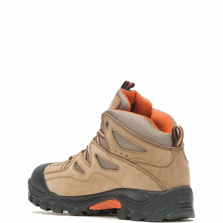 Light Brown Orange Wolverine Durant Waterproof Steel-Toe Men Work Boots | JHY7525WY