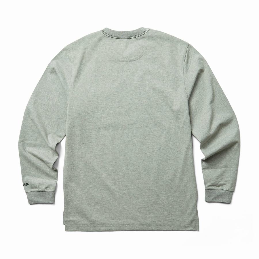 Light Grey Wolverine Guardian Cotton™ Long Sleeve Pocket Tee Men T Shirts | HLQ5418WS