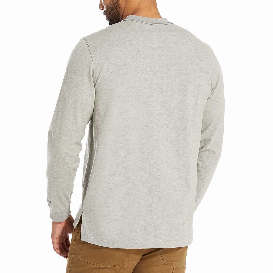 Light Grey Wolverine Guardian Cotton™ Long Sleeve Pocket Tee Men T Shirts | HLQ5418WS