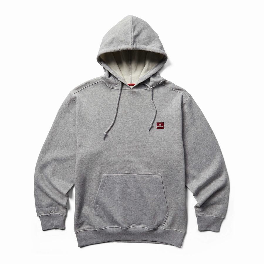 Light Grey Wolverine Midweight Pullover Men Hoodie | PGP6685YH