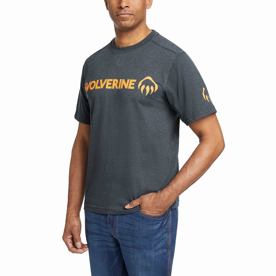 Navy Orange Wolverine Modern Fit Short Sleeve Graphic Tee Men T Shirts | RHQ3460TS