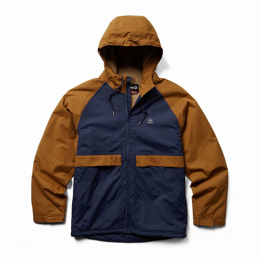 Navy Wolverine I-90 Sherpa Lined Rain Men Jackets | BAO4976JI