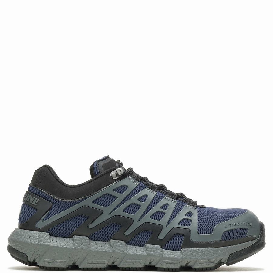 Navy Wolverine Rev Vent UltraSpring™ DuraShocks® CarbonMAX® Men Work Shoes | ZAL8939VA