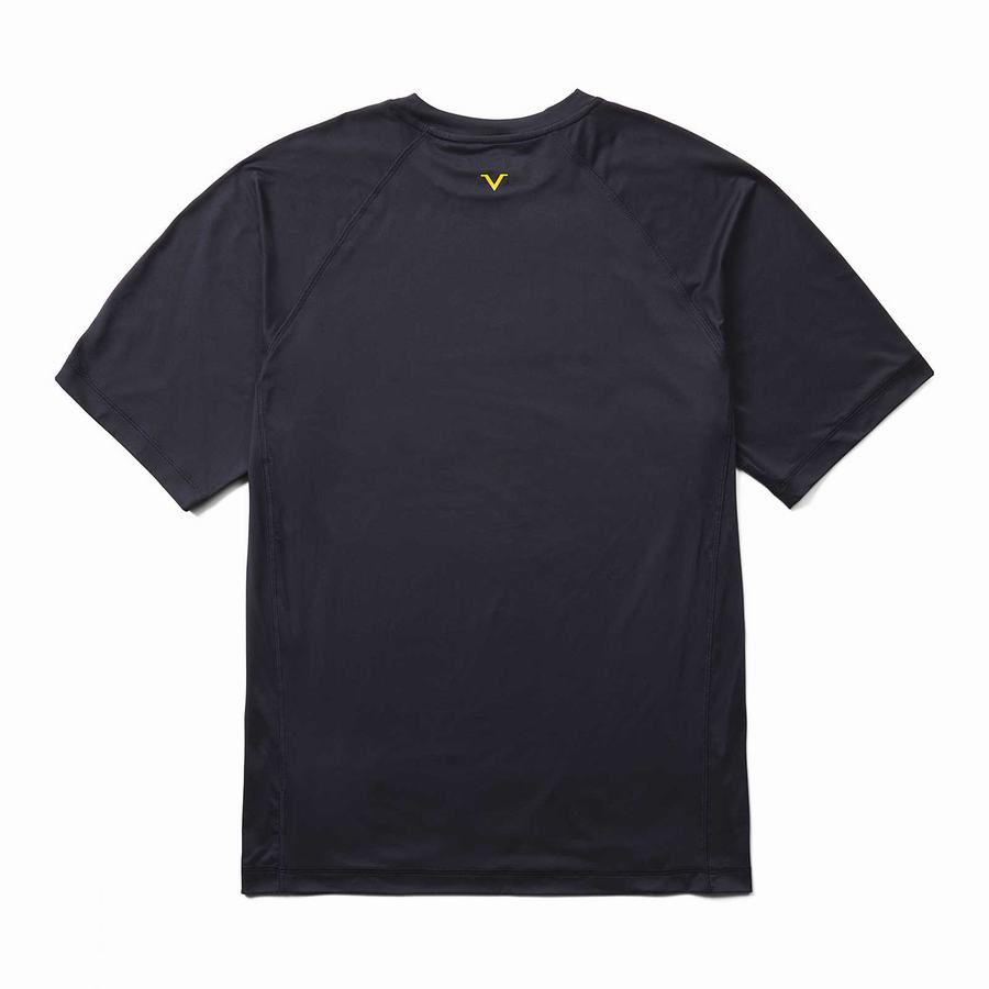 Navy Wolverine x Valiant University of Michigan Sun-Stop Eco Short Sleeve Tee Men T Shirts | AFT372HJ