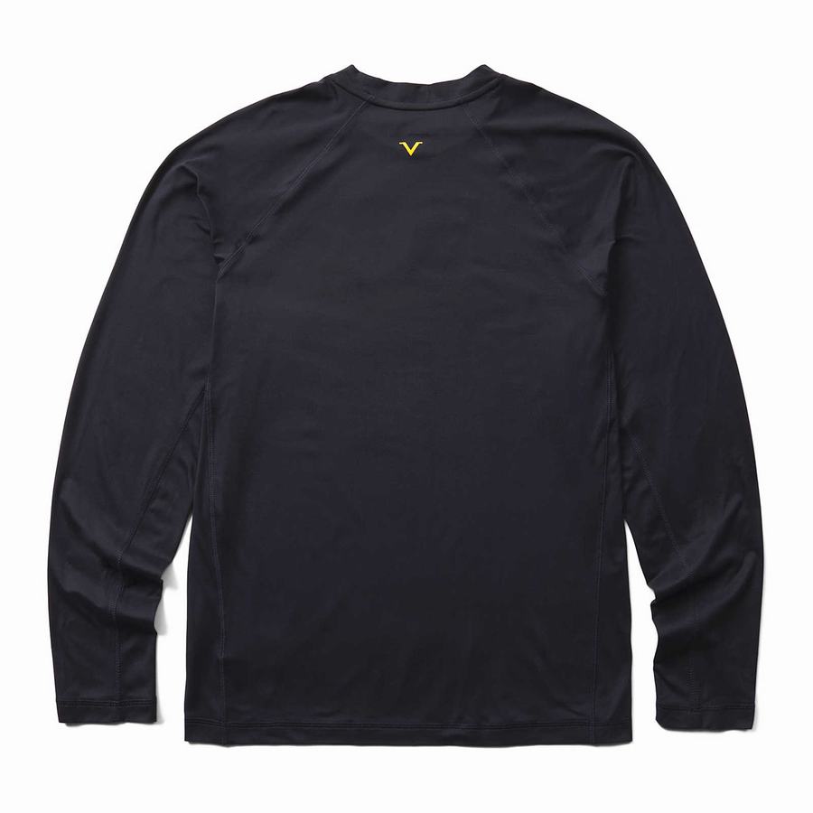 Navy Wolverine x Valiant University of Michigan Sun-Stop Eco Long Sleeve Tee Men T Shirts | TQT1423IT