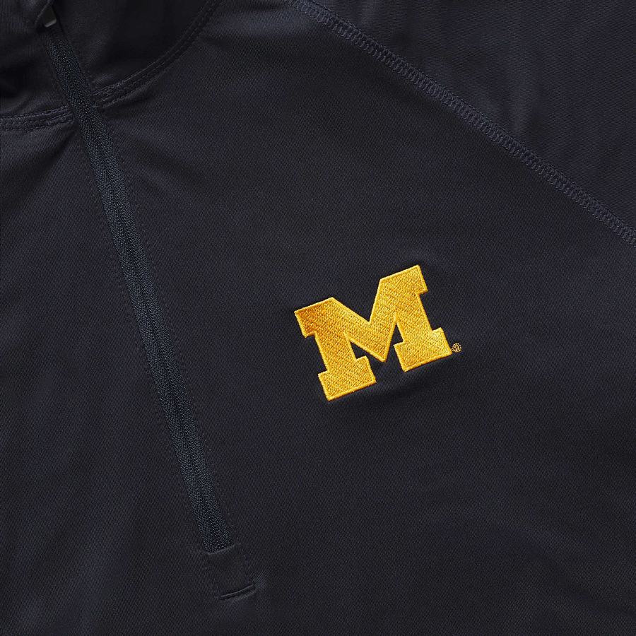 Navy Wolverine x Valiant University of Michigan Sun-Stop Eco Half Zip Men T Shirts | SWF5562KK