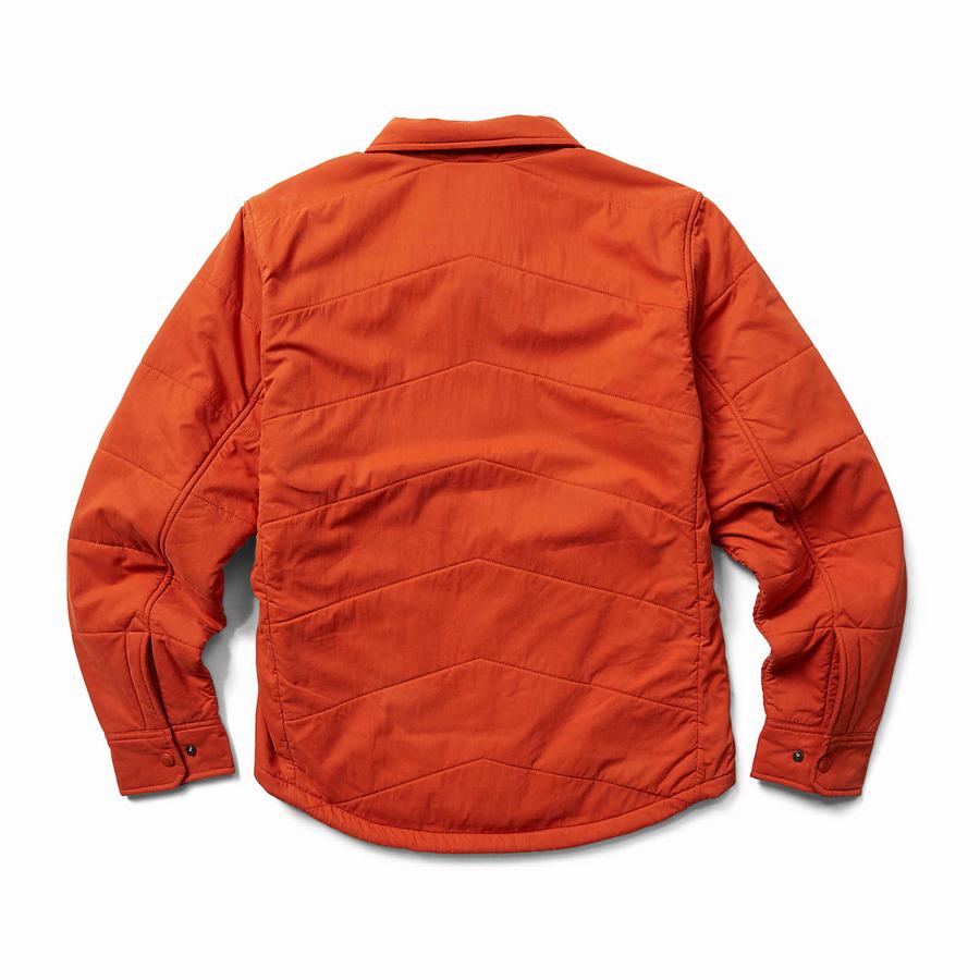 Orange Wolverine Sherpa Shirt Men Jackets | ATC255RD