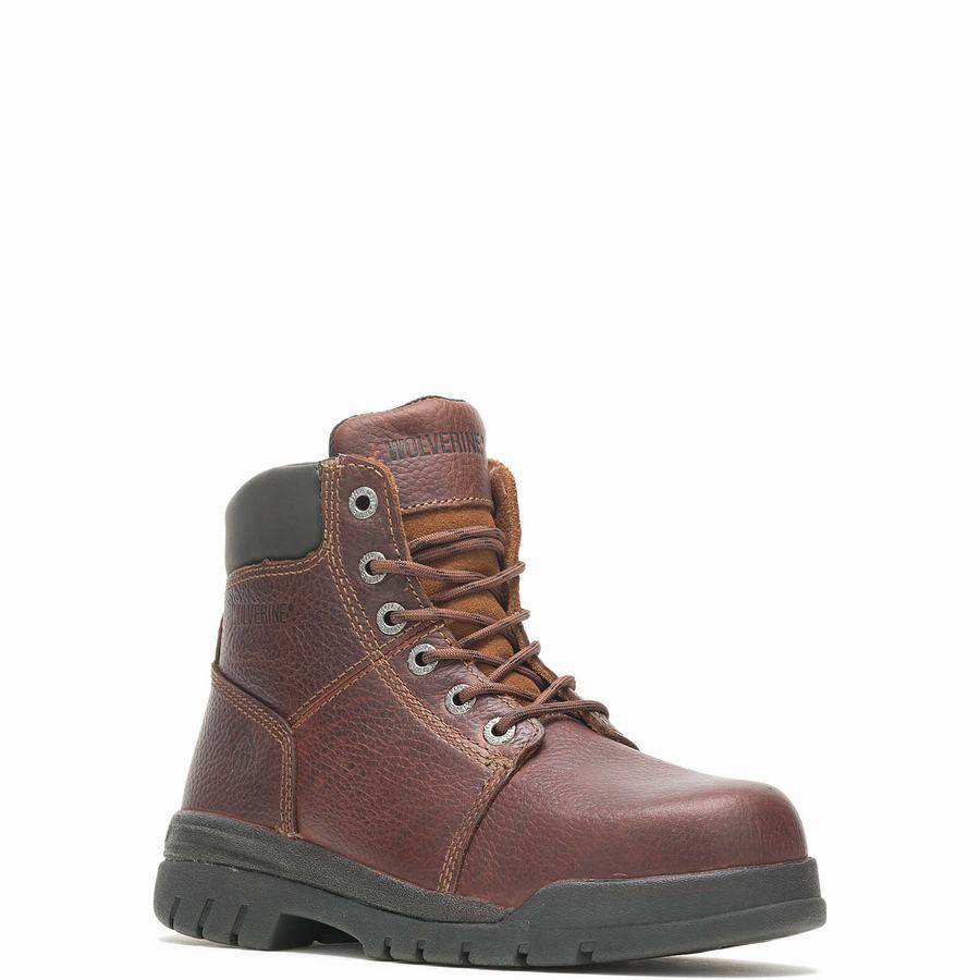 Red Brown Wolverine Marquette Steel-Toe 6