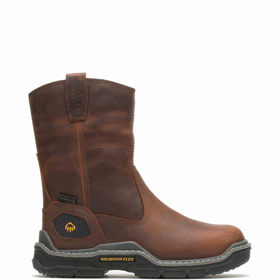 Red Brown Wolverine Raider DuraShocks® Insulated CarbonMAX® Wellington Men Boots | RXI2114BM