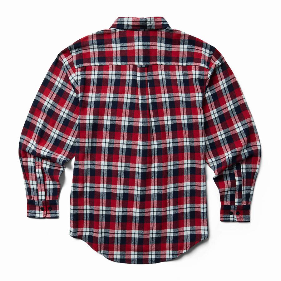 Red Wolverine Pike Flannel Men Shirts | SCL2673LE